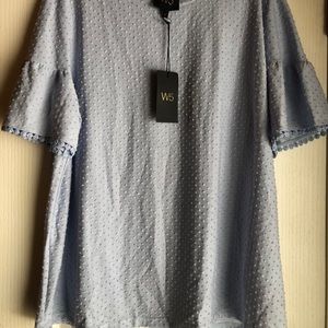 Anthropologie W5 Light Blue Texture Blouse NWT